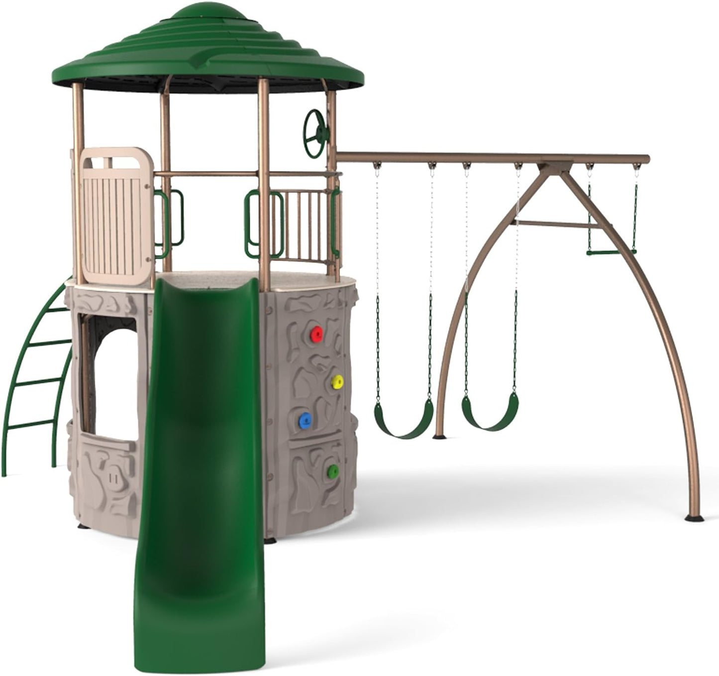 Lifetime 90440 Adventure Tower Swing Set, Green