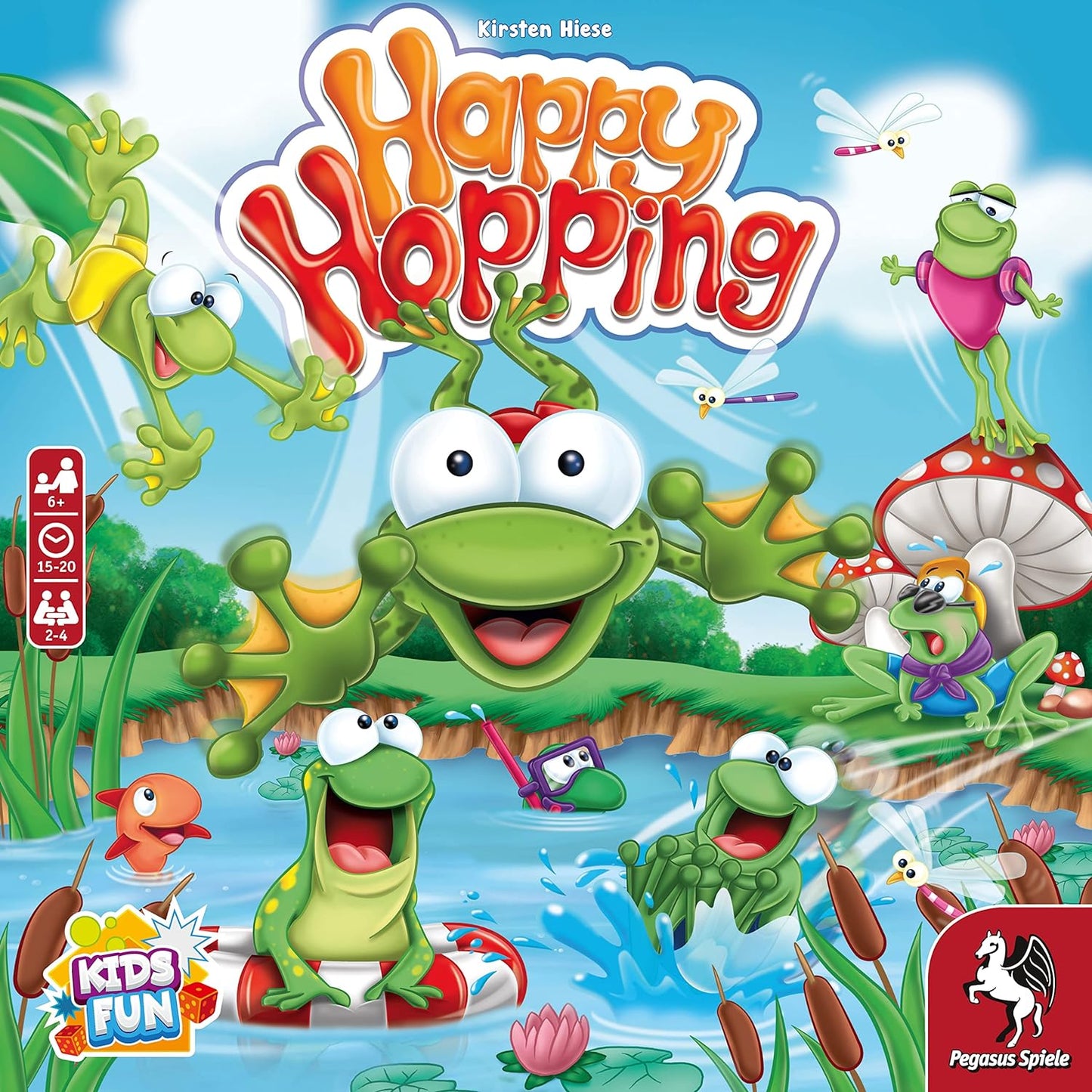 Happy Hopping - Board Game by Pegasus Spiele 2-4 Players – Board Games for Family – 15-20 Minutes of Gameplay – Games for Family Game Night – Kids and Adults Ages 6+ - English Version