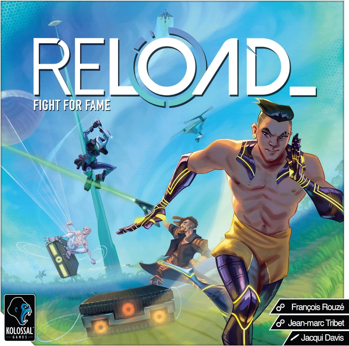 Reload Board Game - Battle Royale Strategy Game, Unique Characters & Modular Island, Dice-Driven Action Game for Kids & Adults, Ages 12+ 2-4 Player, 60 Min Playtime, Made by Matagot