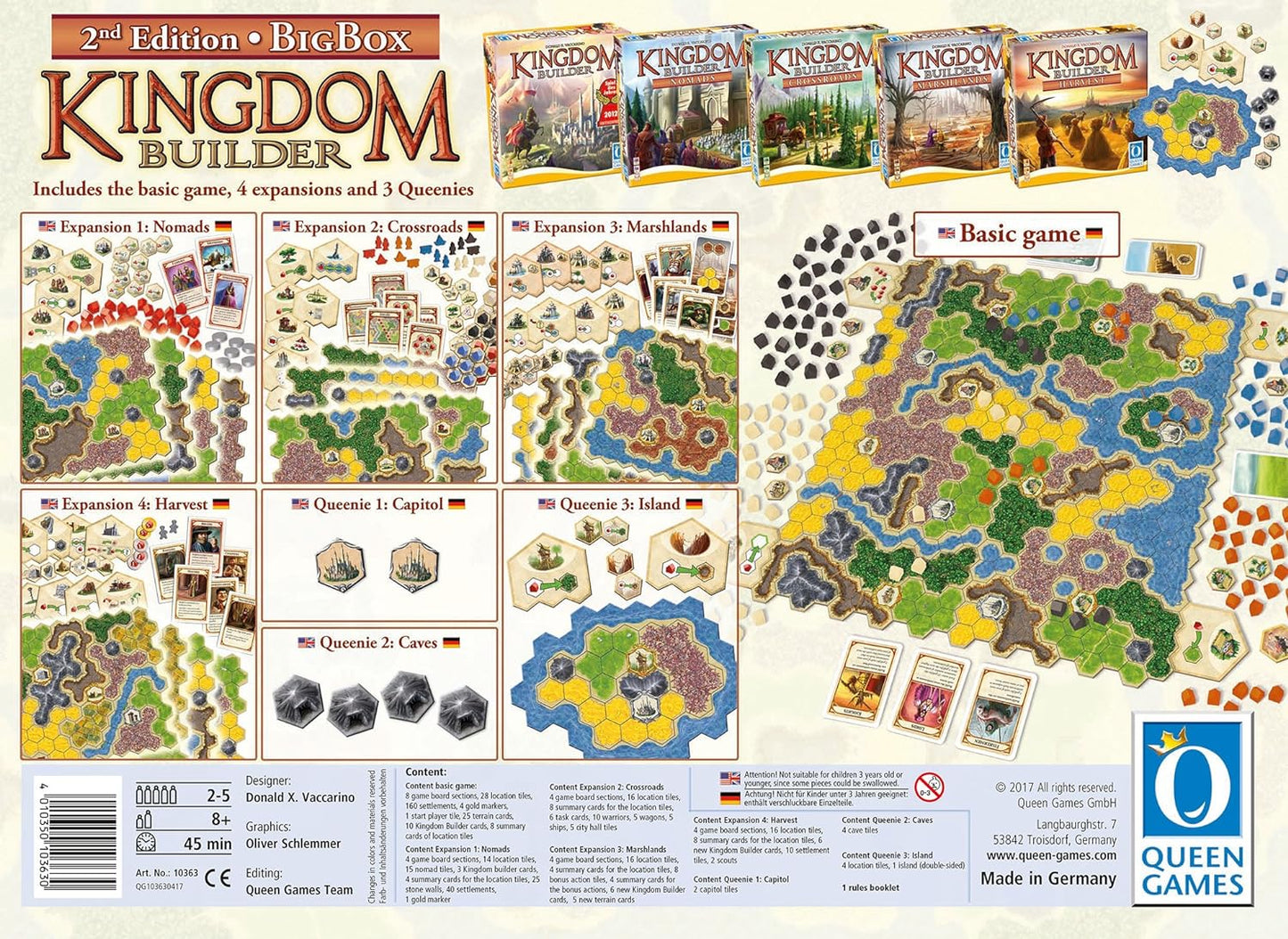 Queen Games Kingdom Builder Big Box 2nd Edition Board Game