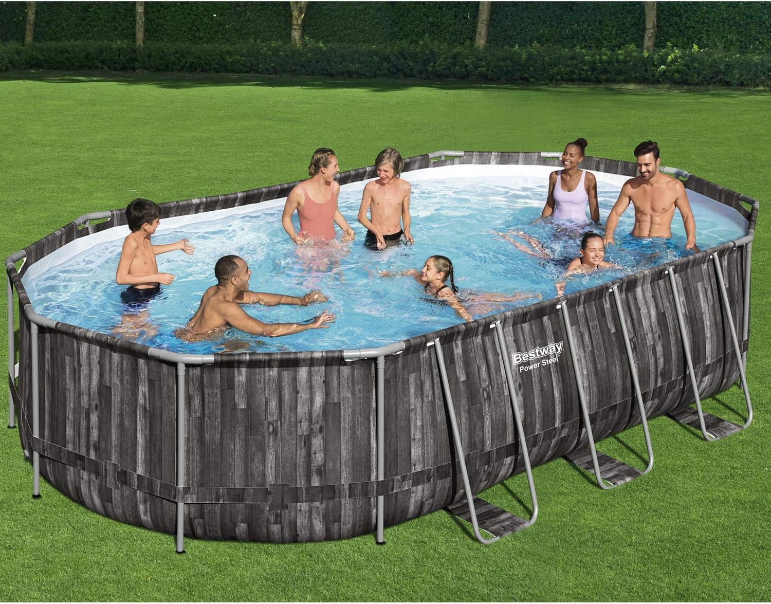 メタル　20 Bestway 20-ft x 12-ft x 48-in Metal Frame Oval Above-Ground